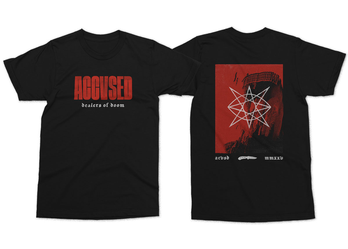 Merch_Shirt_1200x860_Accvsed_Cover ACCVSED - Dealers of Doom T-Shirt